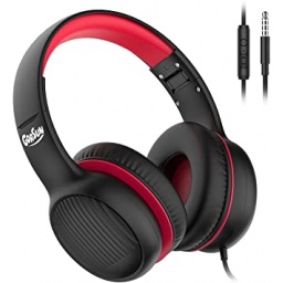 Manos Libres Stereo Gorsun A66   Con limitador de volumen 85/94dB  Negro/Rojo