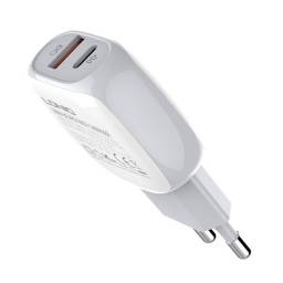 A2313C   Cargador Pared 3A  PD 20W (USB-C)+ QC3.0  Micro  Blanco  LDNIO