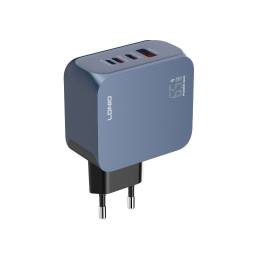 Cargador de Pared Q7   2 USB-C/1 Lightning/1 USB-A  USB C a USB C  65W  Azul/Negro  LDNIO